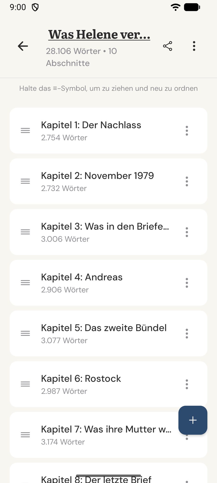 Kapitel und Abschnitte
