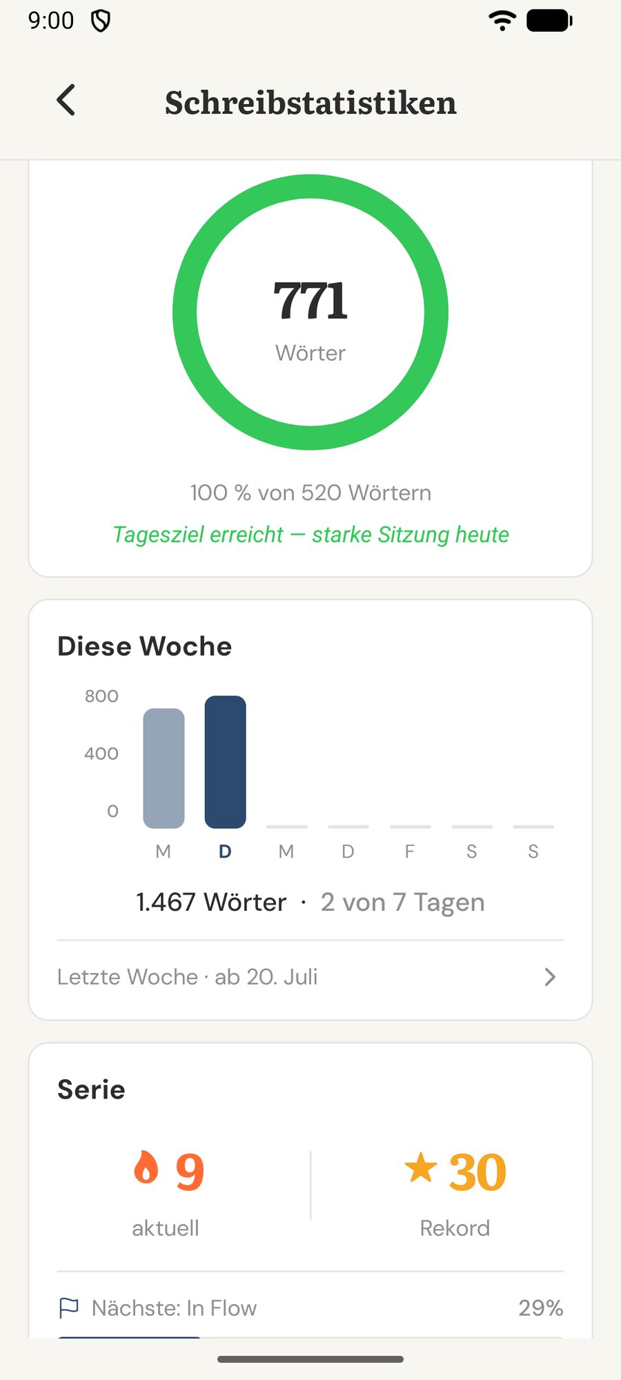 Tagesziele und Serien