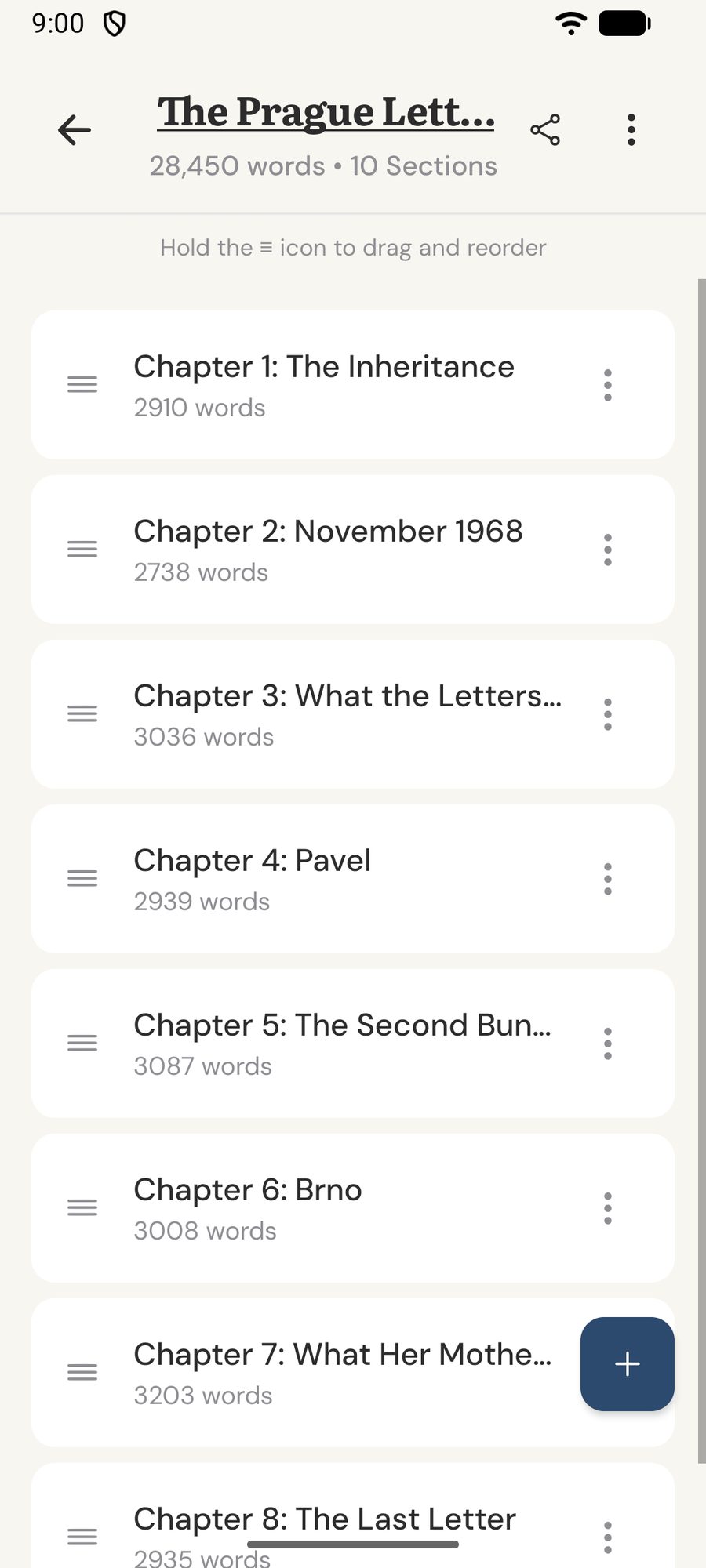 Chapters and sections